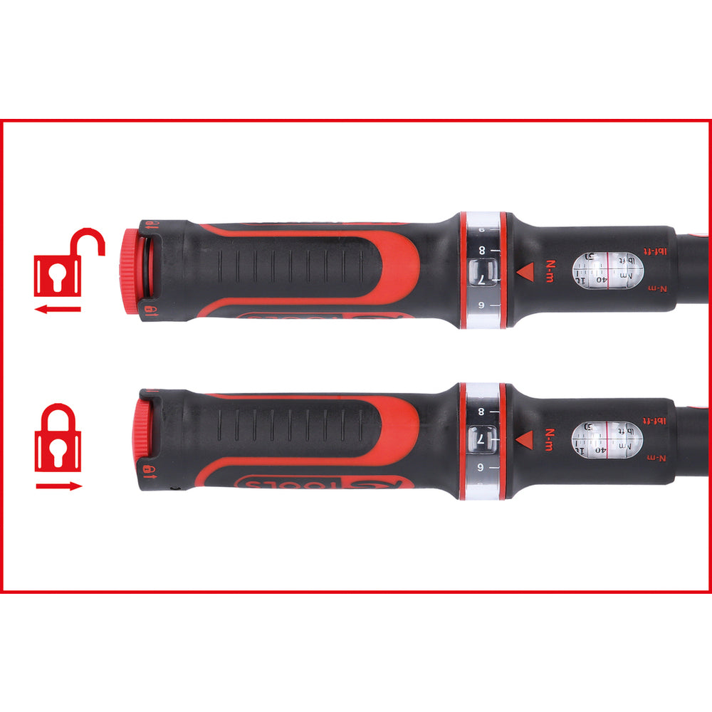KS Tools - 1/2" ERGOTORQUE®precision Ratschen-Drehmomentschlüssel, 40-200Nm - 516.1542