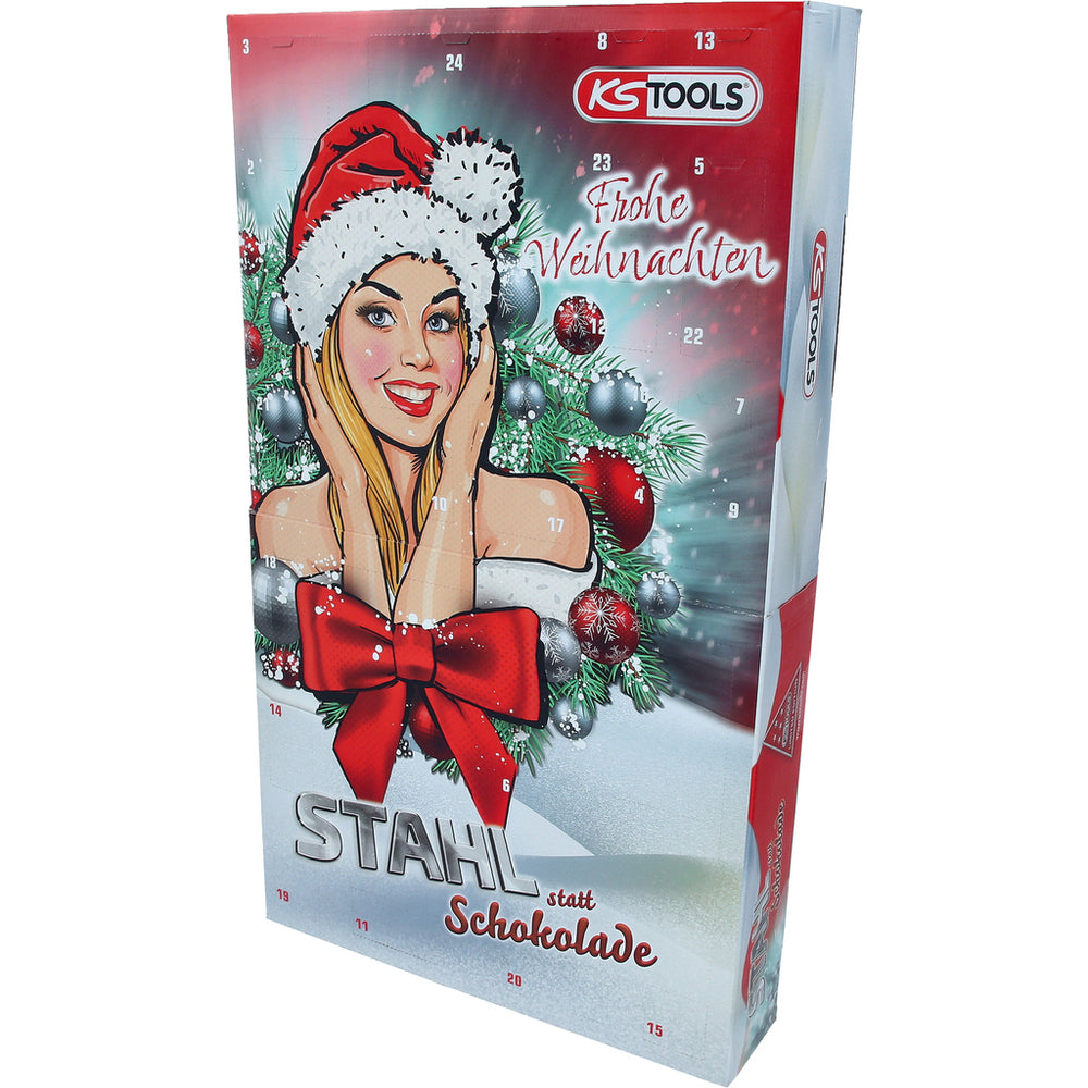 KS-Tools - Adventskalender mit Mini-Akkuschrauber-Satz und Bits, 31-tlg - 515.669