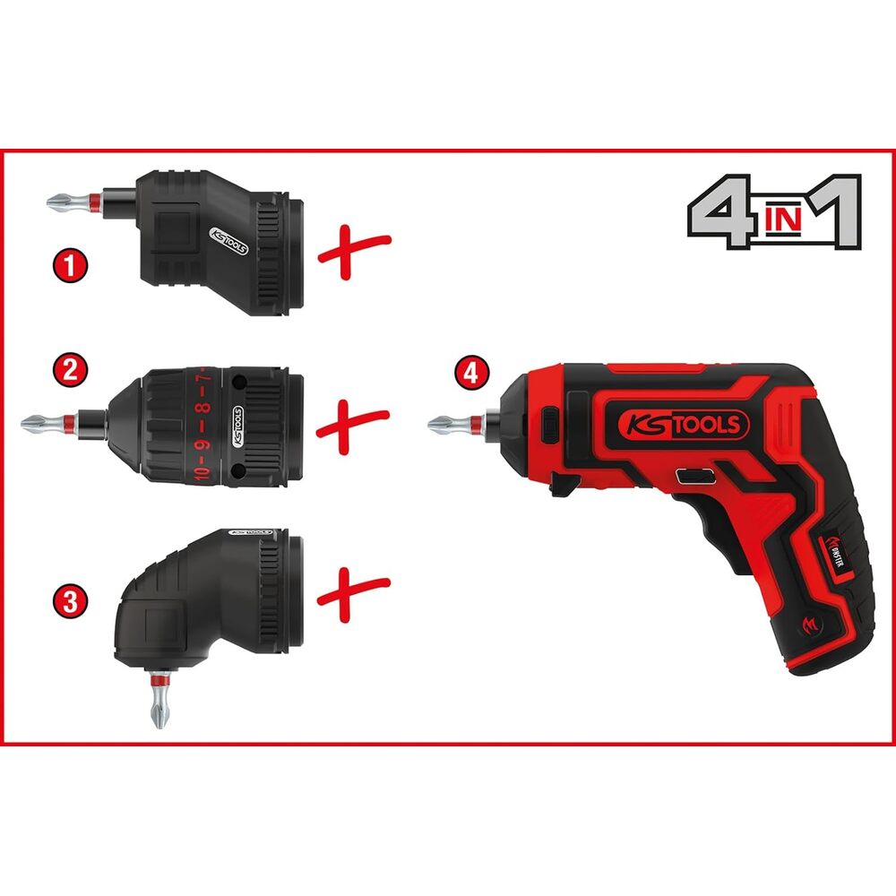 KS-Tools - Adventskalender mit Mini-Akkuschrauber-Satz und Bits, 31-tlg - 515.669