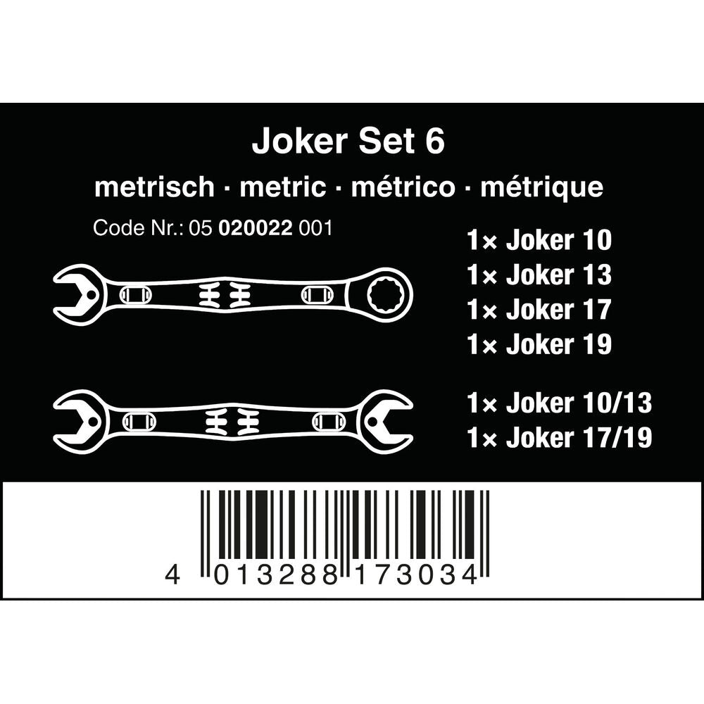 Wera - 6000/6002 Joker 6 Set 1 Maul-Ringratschen-/ Doppelmaulschlüssel-Satz - 05020022001