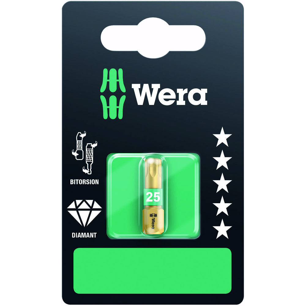 Wera - TORX-Bits, BiTorsion auf SB-Karte, TX 25x25 mm - 05134377001