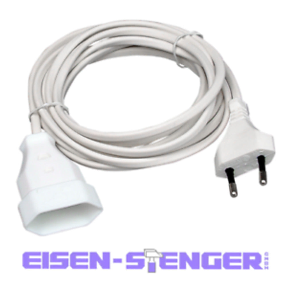 Kopp - Europa-Verlängerung, Europa-Stecker und Europa-Kupplung mit 3m Leitung, 2-polig, weiß - 146201097