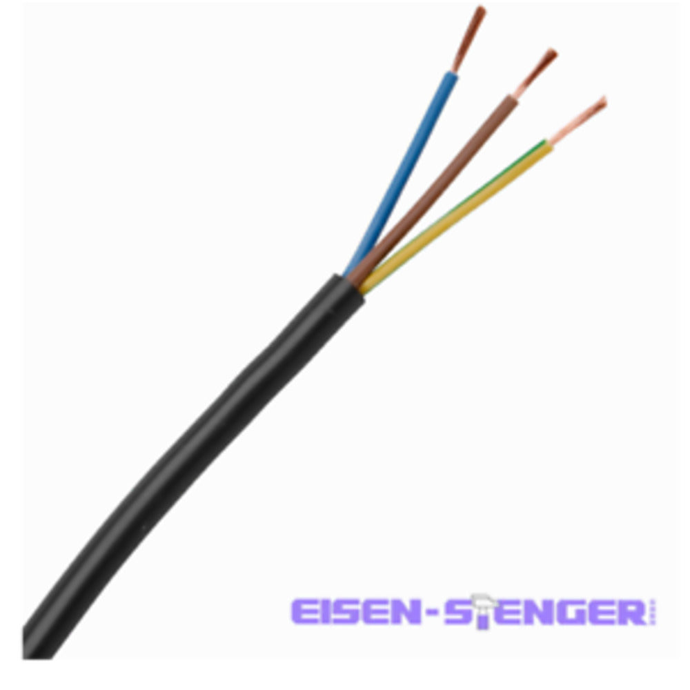 Kopp - Mittlere Schlauchleitung H05VV-F 3Gx1,5mm², 3-adrig, 25m Ring, schwarz - 153725001
