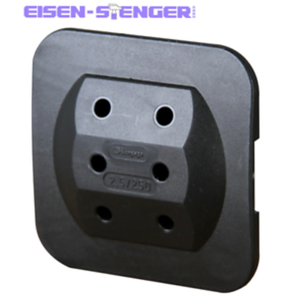 Kopp - 3-fach Adapter ,Anschluss für 3 Euro-Stecker (3x 2,5A), auch für MSK-Steckdosen, schwarz - 174905008