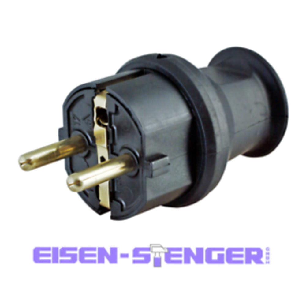 Kopp - Schutzkontakt-Stecker für Kabel bis 3×1,5mm², Farbe: schwarz - 179716005