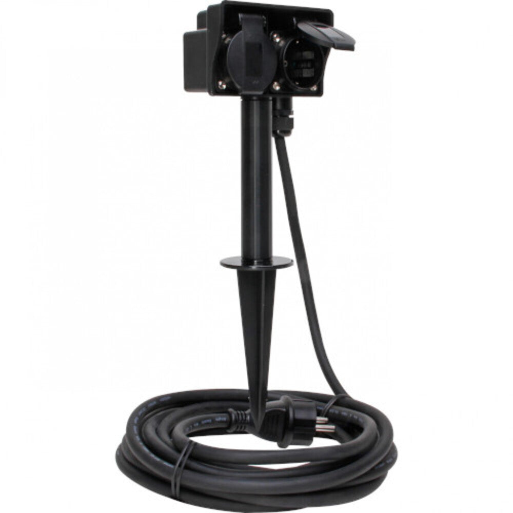 Kopp - Gartenspieß mit 2 Schutzkontaktsteckdosen, schwarz - 145341042