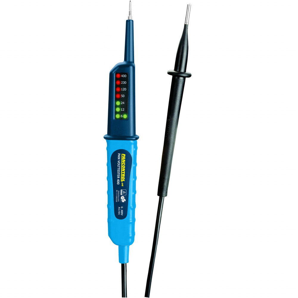 Kopp - Spannungsprüfer, 2-polig mit LED Anzeige, 8 LEDs von 6-400V AC/DC, Polaritätsanzeige bei Gleichspannung - 324203013