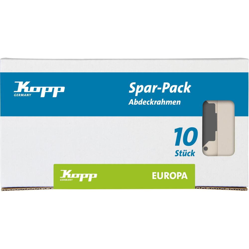 Kopp - EUROPA – Profi-Pack: 10x Abdeckrahmen 1-fach, Farbe: cremeweiß - 401501016