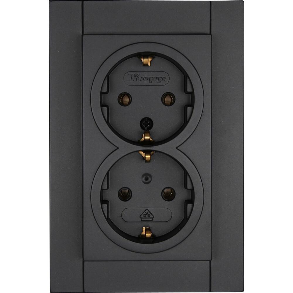 Kopp - ATHENIS – Schutzkontakt-Steckdose, 2-fach, Farbe: anthrazit - 929515083