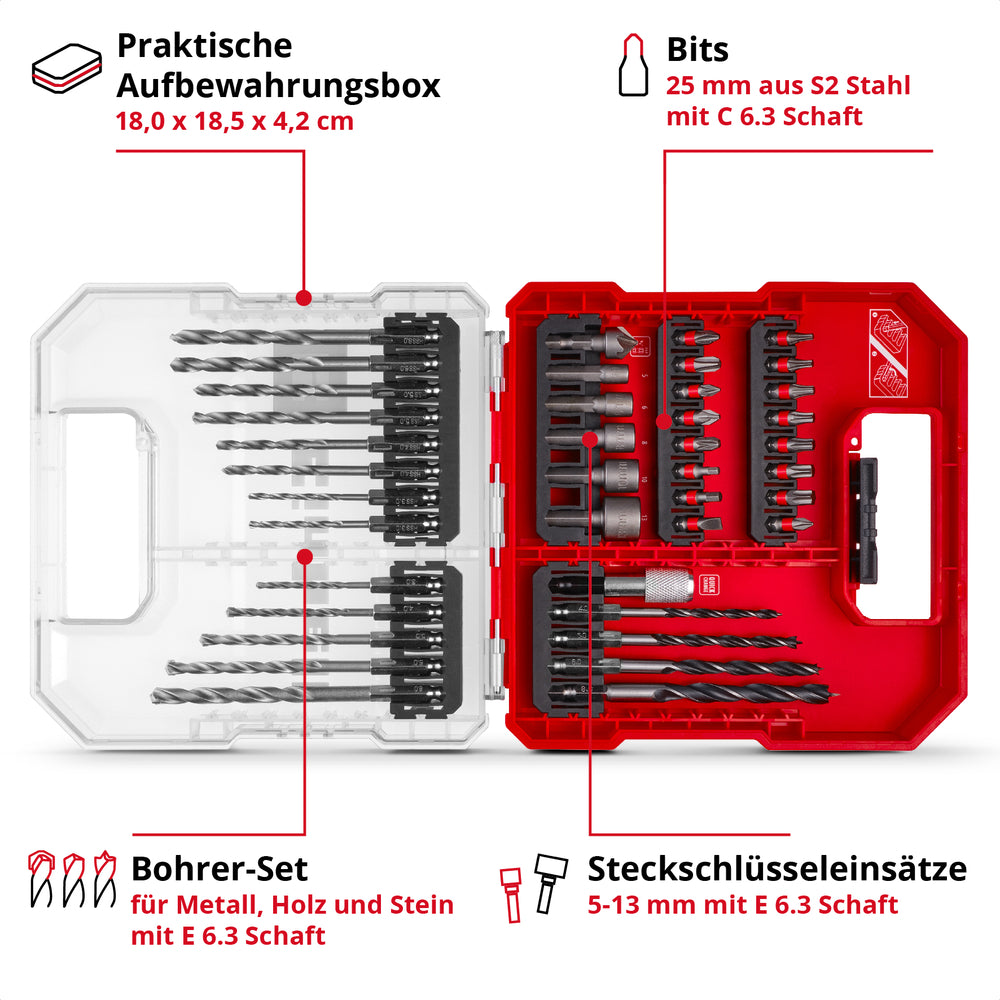 Einhell M-Case schlagfestes Bit- und Steinbohrer-Set 40-tlg. - 109053