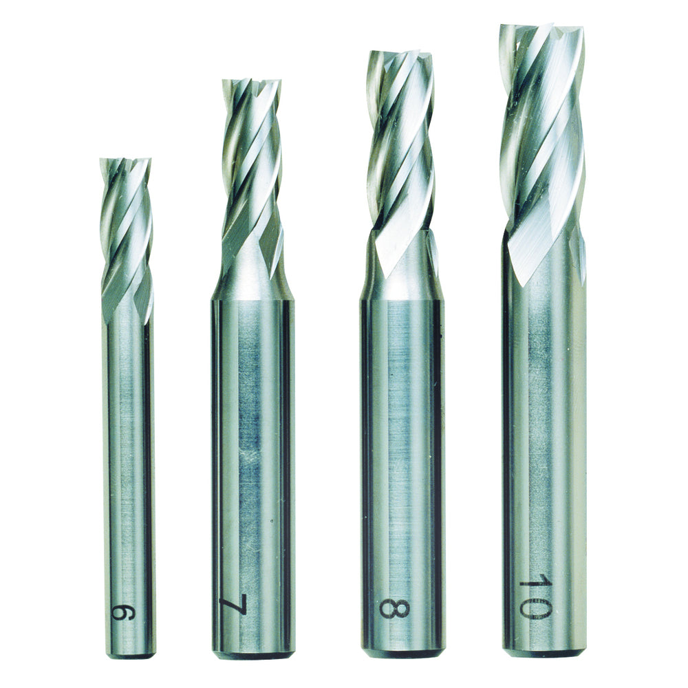 Proxxon - Schaftfräser-Satz, DIN 844, HSS 6 - 7 - 8 - 10 mm (4-teilig) - 24620