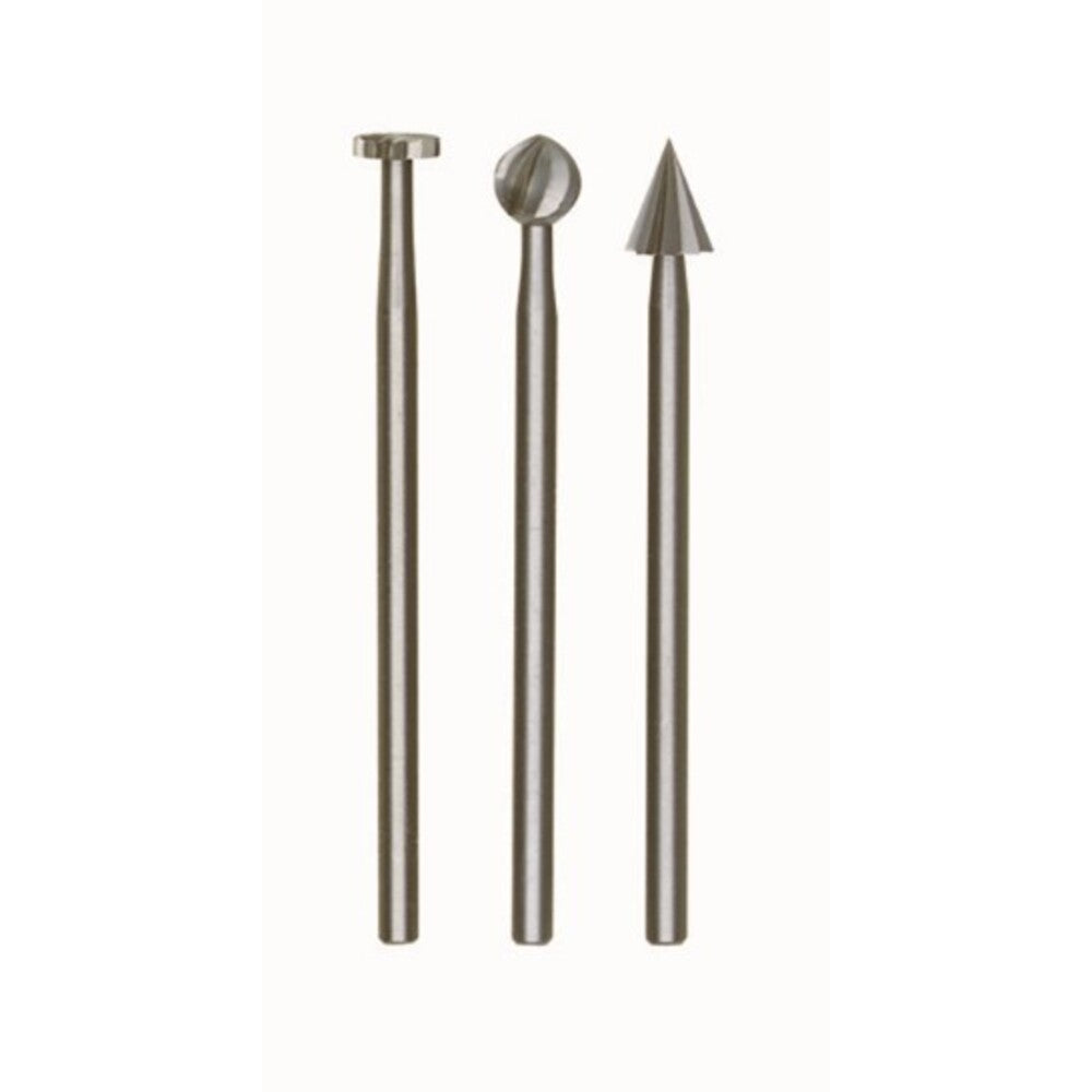 Proxxon - Feinfräsersatz (Wolfram-Vanadiumstahl), 3-tlg. (Rad, Kugel, Kegel) - 28720