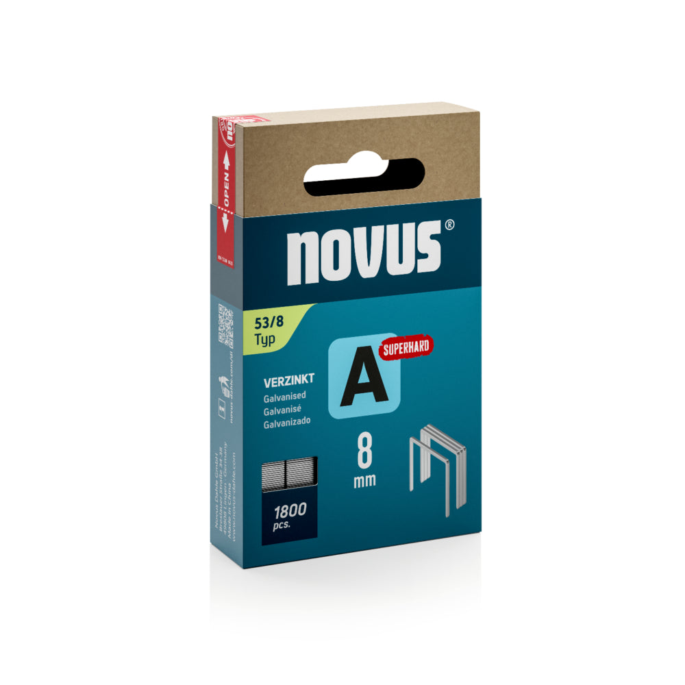 Steinel - NOVUS Feindrahtklammern A Typ 53, 8mm, 1800 Stück - 042-0775
