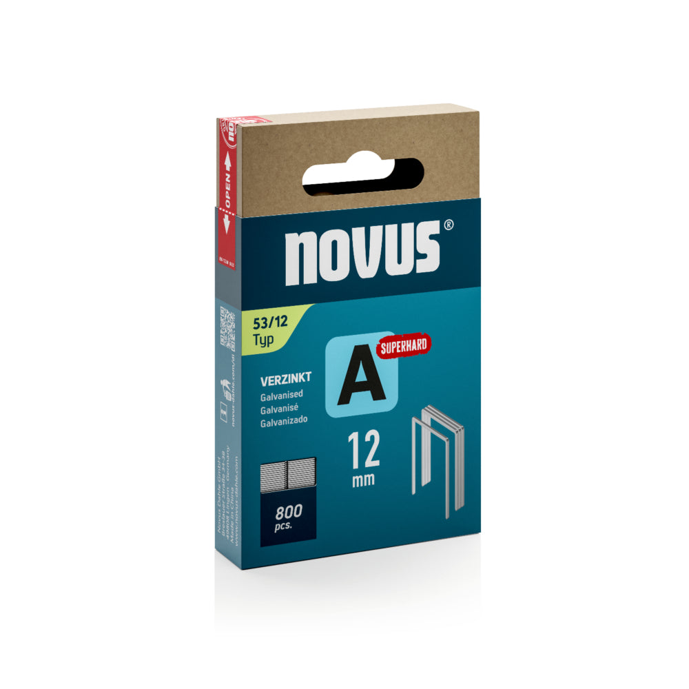 Steinel - NOVUS Feindrahtklammern A Typ 53, 12mm, 800 Stück - 042-0780