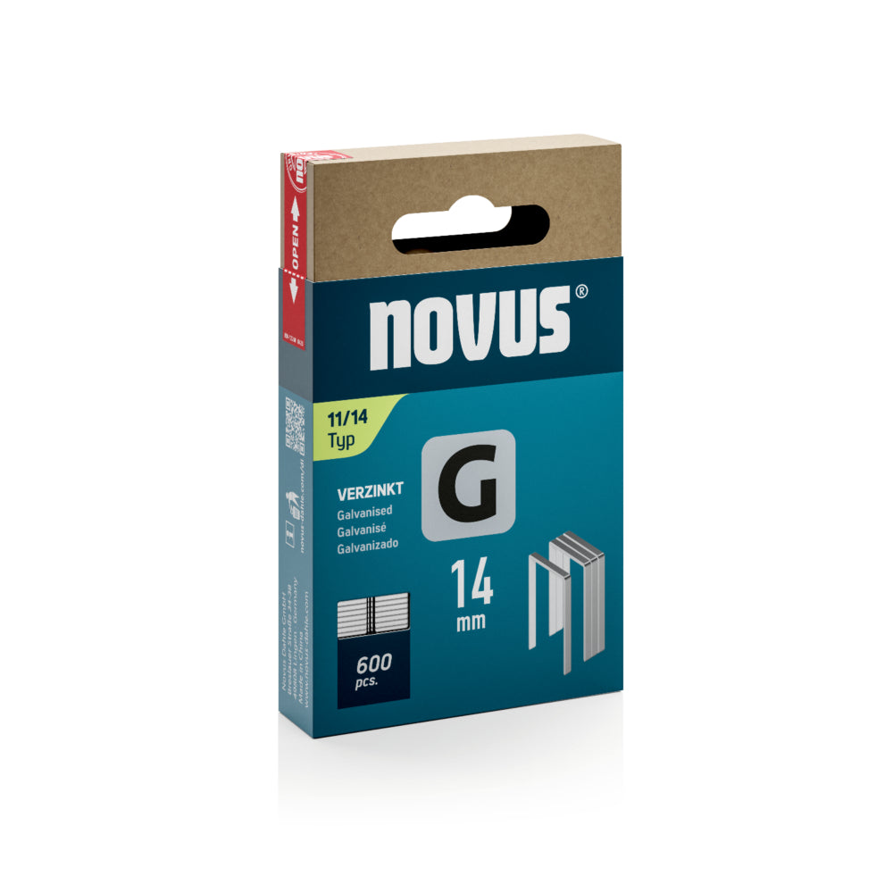 Steinel - NOVUS Flachdrahtklammern G Typ 11, 14mm, 600 Stück - 042-0799