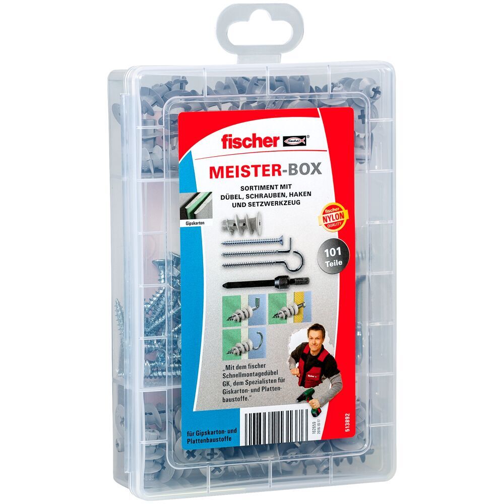 Fischer - Meister-Box mit Gk + Schrauben + Haken (100) - 513892