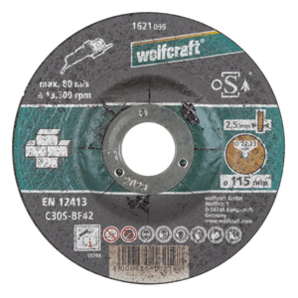 Wolfcraft - 5 Trennscheiben für Stein, gekröpft .ø125x2,5x22,2mm - 1623300