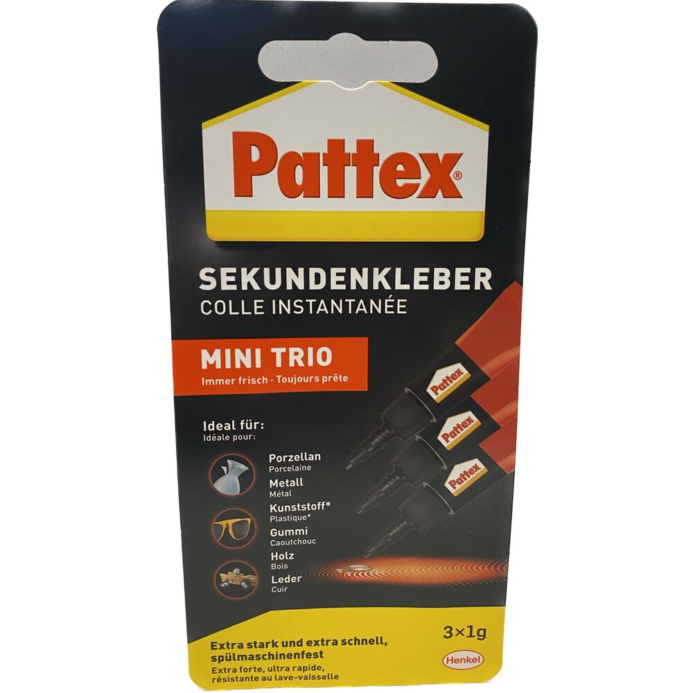 Henkel - Pattex Sekundenkleber Mini Trio 3 x 1g - PSMT3