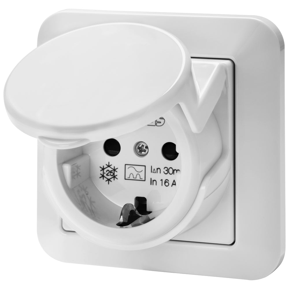 Gewiss - Steckdose mit Fehlerstrom-Schutzschalter, 16 A 30 mA IP44 - GW95524