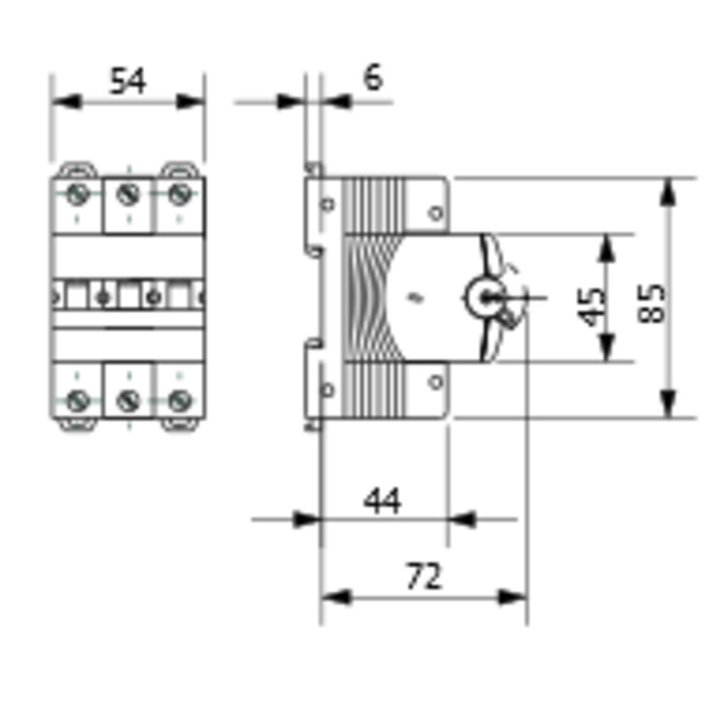Gewiss - Leitungsschutzschalter (MT 60, 3P CHARAKTERISTIK B 16A, 3 TE) - GW92267