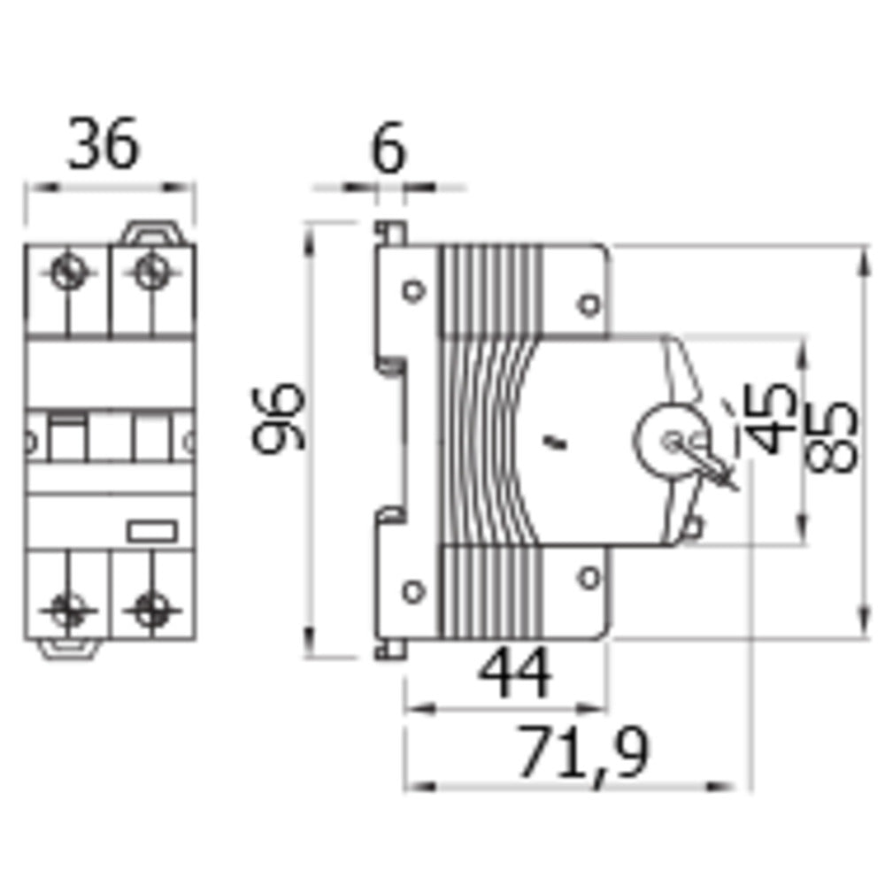 Gewiss - Kompact Fehlerstrom-Leitungsschutzschalter (MDC 60 - 1P+N CHARAKTERISTIK B 16A TYP A Idn=0,03A - 2 TE) - GW95107