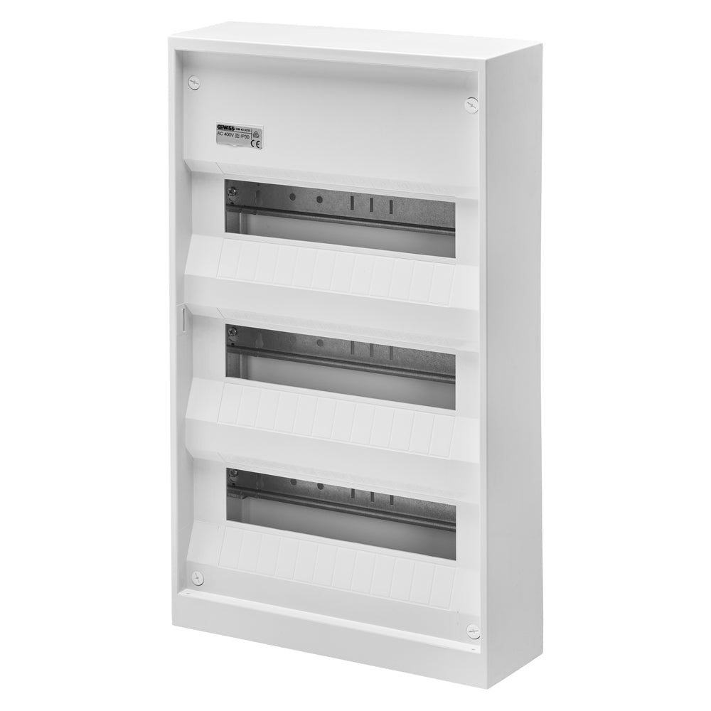 Gewiss - Aufputzverteiler. Deutscher Standard, mit Klemmleiste (36 (12X3) TE, IP30) - GW43023S