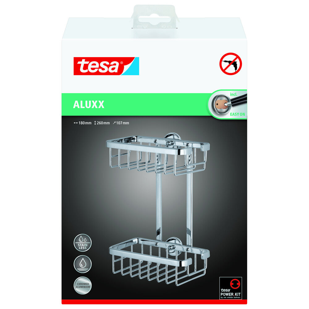 Tesa - ALUXX Ablagekorb 2-stöckig 260x180x107mm - 40211-00000-00
