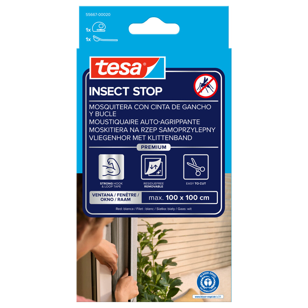 Tesa - tesa Fliegeng. Klett Comfort für Fenster, weiß 1m : 1m - 55667-00020-00