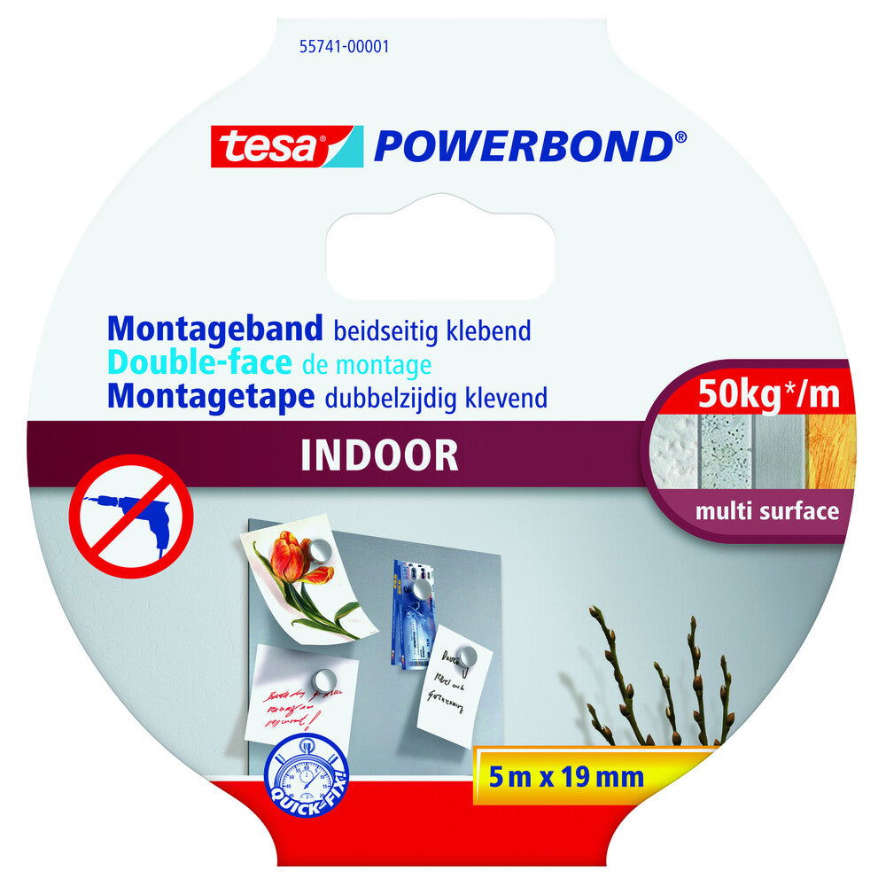 Tesa - tesa Powerbond® Montageband Indoor beids.kleb., 5m:19mm - 55741-00001-03