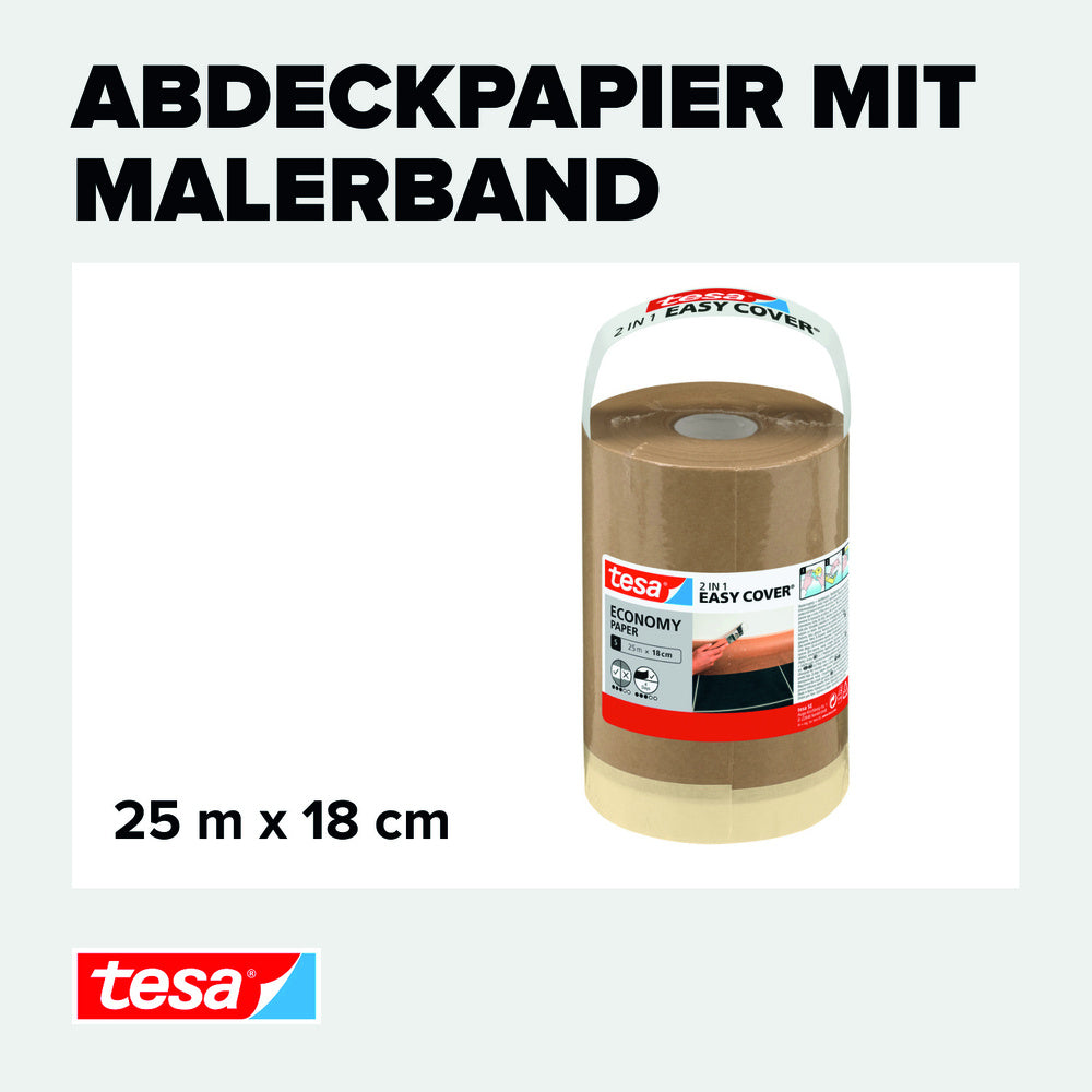 Tesa - Easy Cover Economy Paper Refill, S 25m x 18 cm - 56579-00000-01