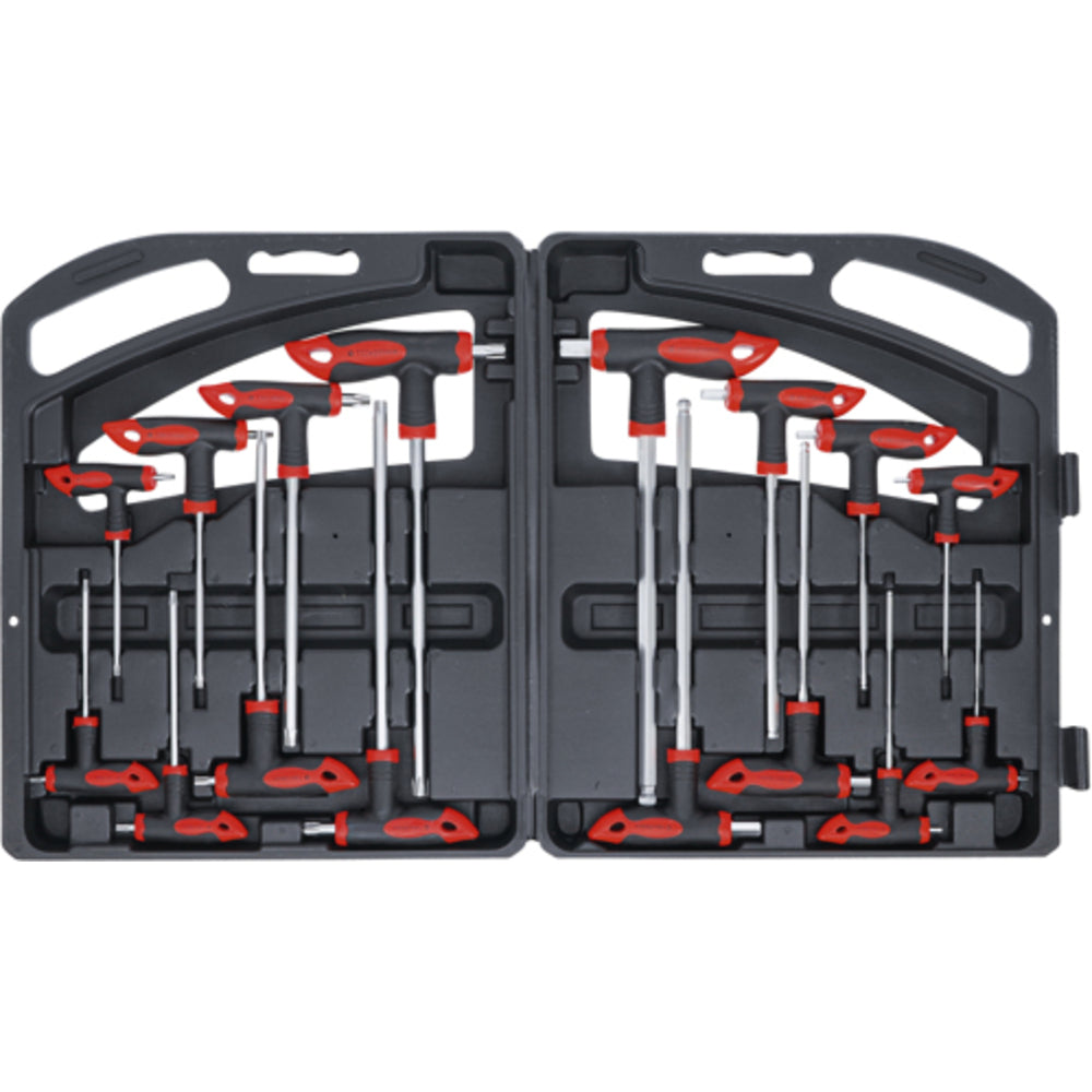 BGS -Schraubendreher-Satz mit T-Griff und seitlicher Klinge | Innensechskant / T-Profil (für Torx) | 16-tlg. - 90