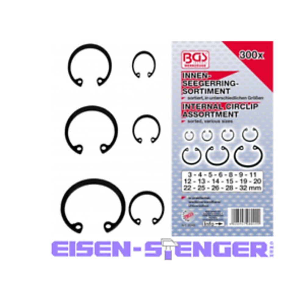BGS - Innen-Seegerring-Sortiment (Sprengring) | Ø3 - 32 mm | 300-tlg. - 8049