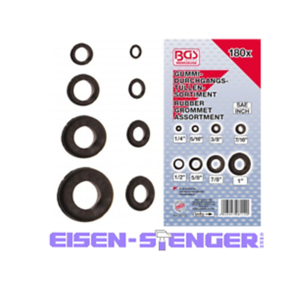 BGS - Gummi-Durchgangstüllen-Sortiment | Zoll | 180-tlg. - 8112