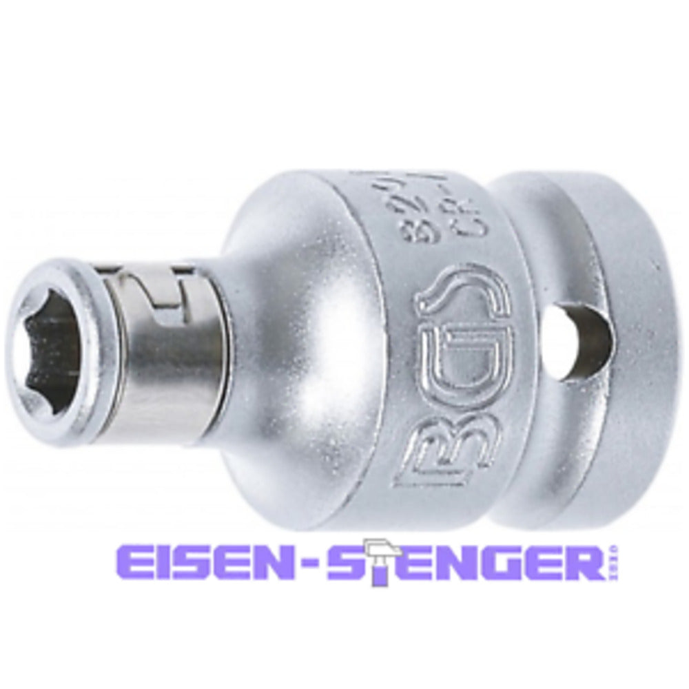 BGS - Bit-Adapter mit Haltekugel | Innenvierkant 12,5 mm (1/2") | Innensechskant 6,3 mm (1/4") - 8201