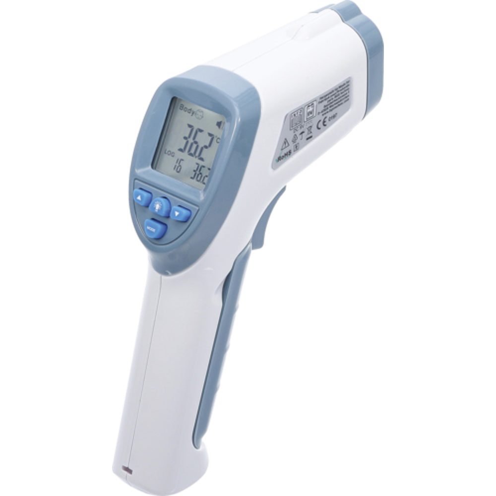 BGS - Stirn-Fieber-Thermometer | kontaktlos, Infrarot | für Personen + Objekt-Messung | 0 - 100° - 6007