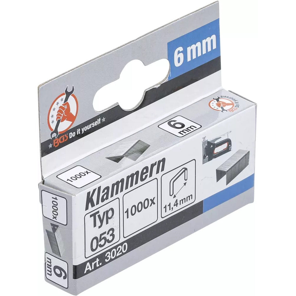 BGS - Klammern | Typ 53 | 6 x 11,4 mm | 1000 Stück - 3020