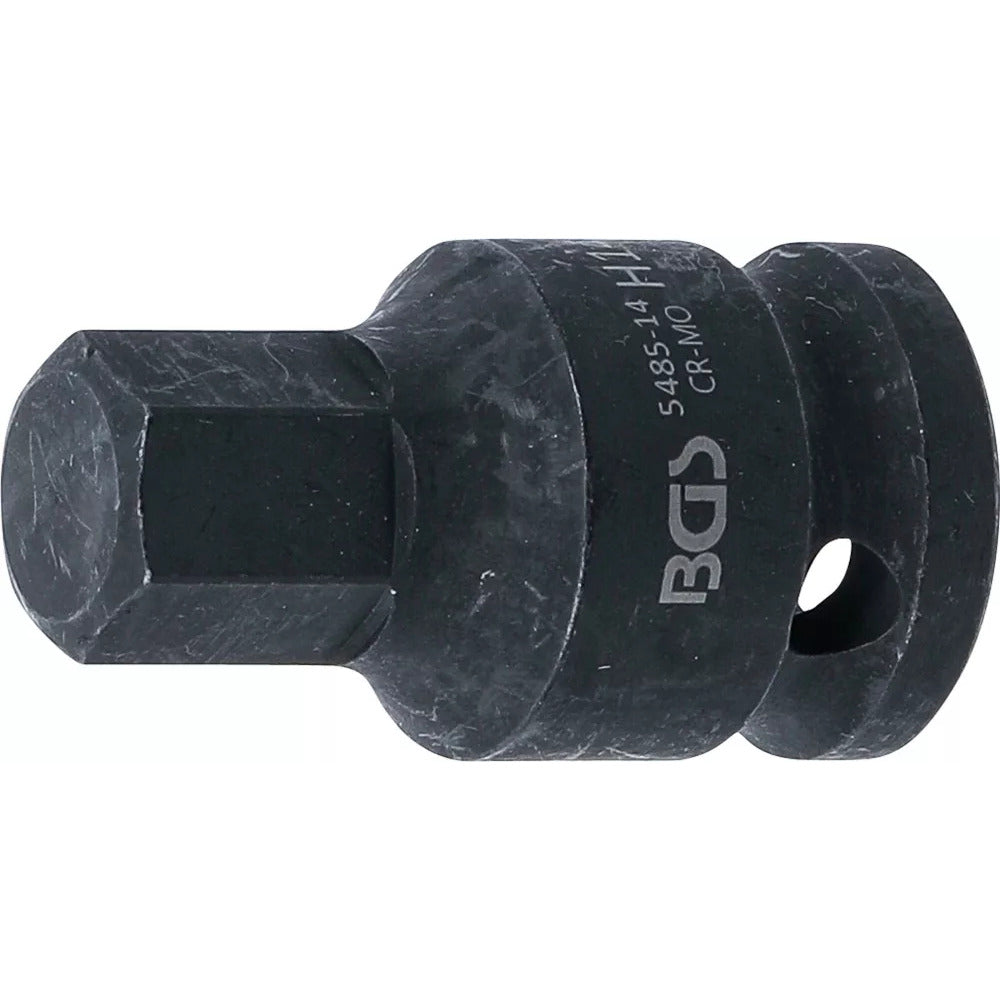 BGS - Kraft-Bit-Einsatz | Länge 42 mm | Antrieb Innenvierkant 12,5 mm (1/2") | Innensechskant 14 mm - 5485-14