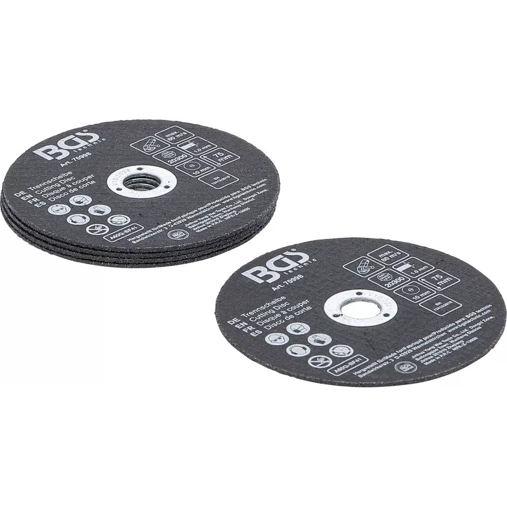 BGS - Trennscheiben-Satz | für Edelstahl | Ø 75 x 1,0 x 10 mm | 5-tlg. - 70998