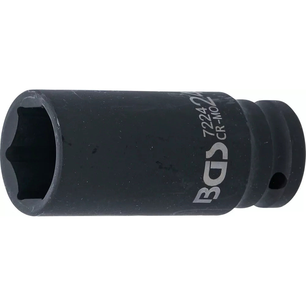 BGS - Kraft-Steckschlüssel-Einsatz Sechskant, tief | Antrieb Innenvierkant 12,5 mm (1/2") | SW 24 mm - 7224