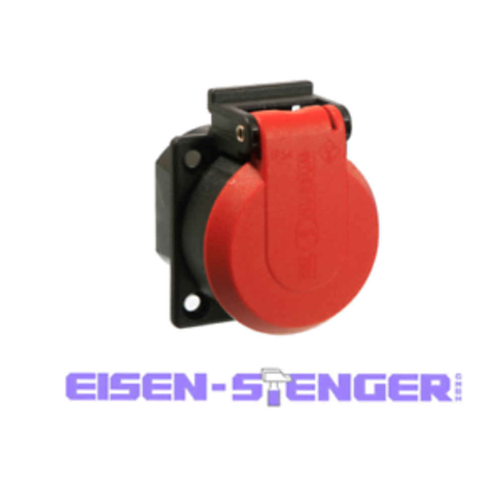as Schwabe SchukoEinbaudose 250V 16A1fach mit Klappdeckel, rot 45080