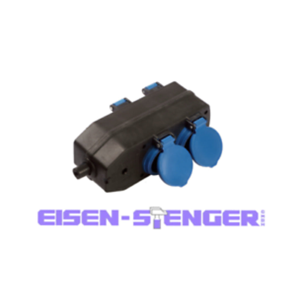 as Schwabe 4fachVerteilersteckdose schwarz/blau mit KlappdeckelIP 44 60600