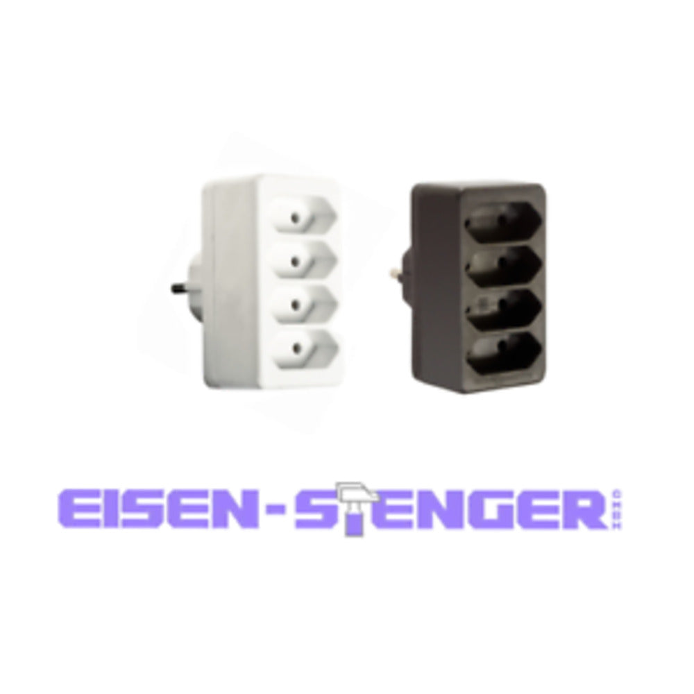 as Schwabe EuroStecker 4fach, schwarz (ohne KiSi) 48412