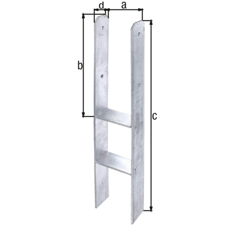 Alberts - H-Pfostenträger lichte Breite 141 mm | Gesamthöhe 800 mm | Materialstärke 8 mm