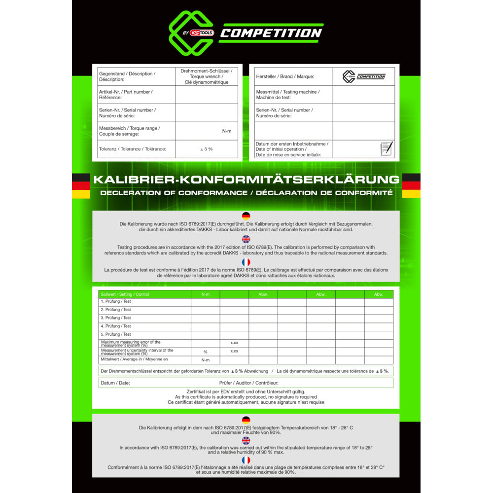 KS Tools - 1/2" COMPETITION Ratschen-Drehmomentschlüssel, 60-320Nm - 512.0025