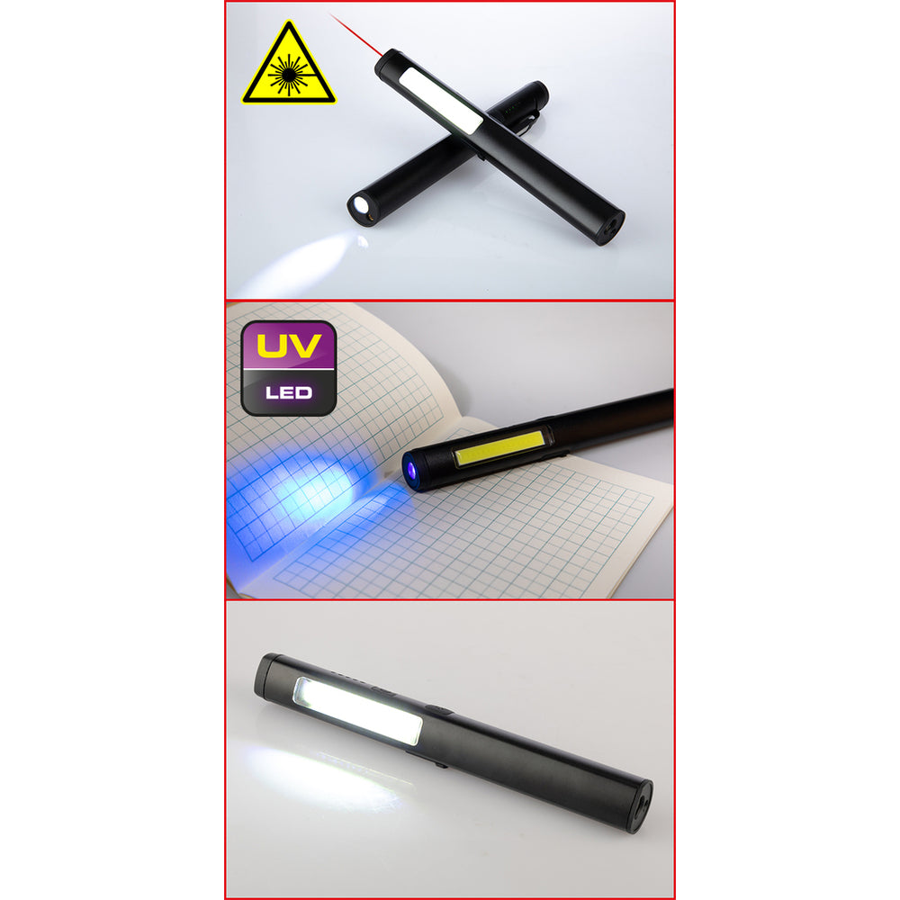 KS Tools - LED COB Stripe Inspektionslampe 350 Lumen mit UV-Spot LED und Laserpointer