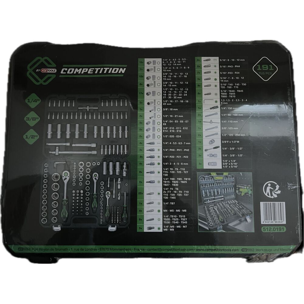 KS Tools - COMPETITION Steckschlüssel Satz 191 teilig - 512.0191