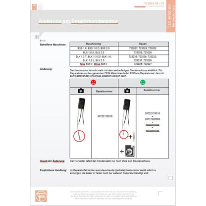 FEIN - Kondensator, schwarz - 30722178016