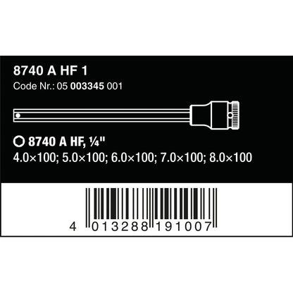 Wera - Zyklop Bitnuss-Satz, mit 1/4"-Antrieb, mit Haltefunktion für Innensechskantschrauben 5-teilig - 05003345001