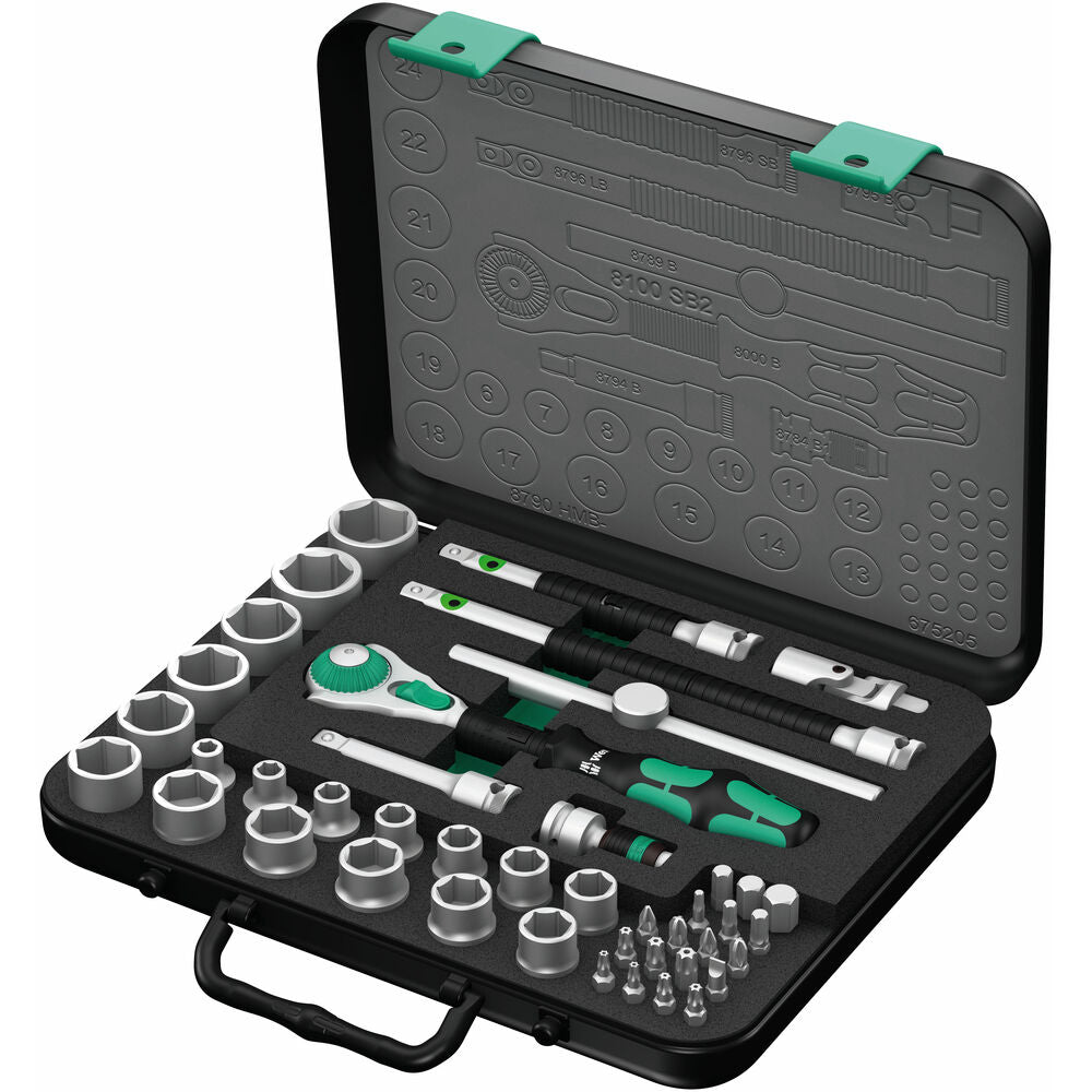 Wera - 8100 SB 2 Zyklop Speed-Knarrensatz, 3/8"-Antrieb, metrisch 43-teilig - 05003594001