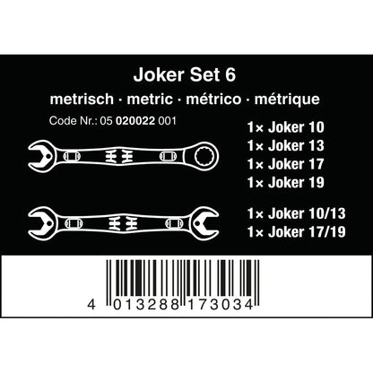 Wera - 6000/6002 Joker 6 Set 1 Maul-Ringratschen-/ Doppelmaulschlüssel-Satz - 05020022001
